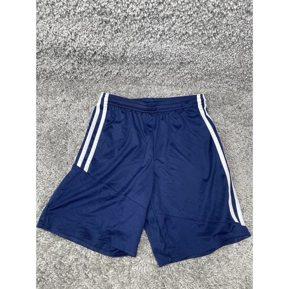 Adidas Basketball Shorts Blue Double Stripes Size Medium Boys Athletic Climacool